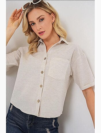 Chemise courte aspect lin bdart