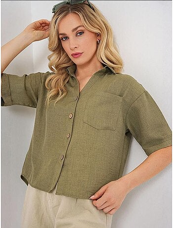 Chemise courte aspect lin bdart