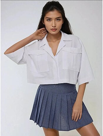 Chemise courte avec détail de poche