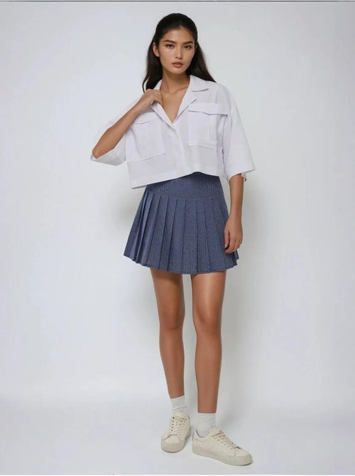 Chemise courte avec détail de poche - Kiabi
