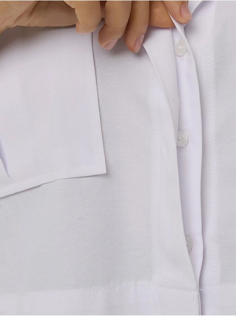 Chemise courte avec détail de poche Blanc - Kiabi
