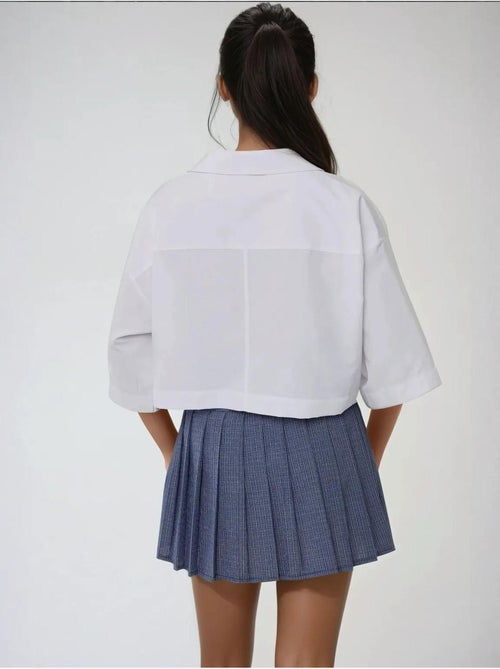 Chemise courte avec détail de poche - Kiabi