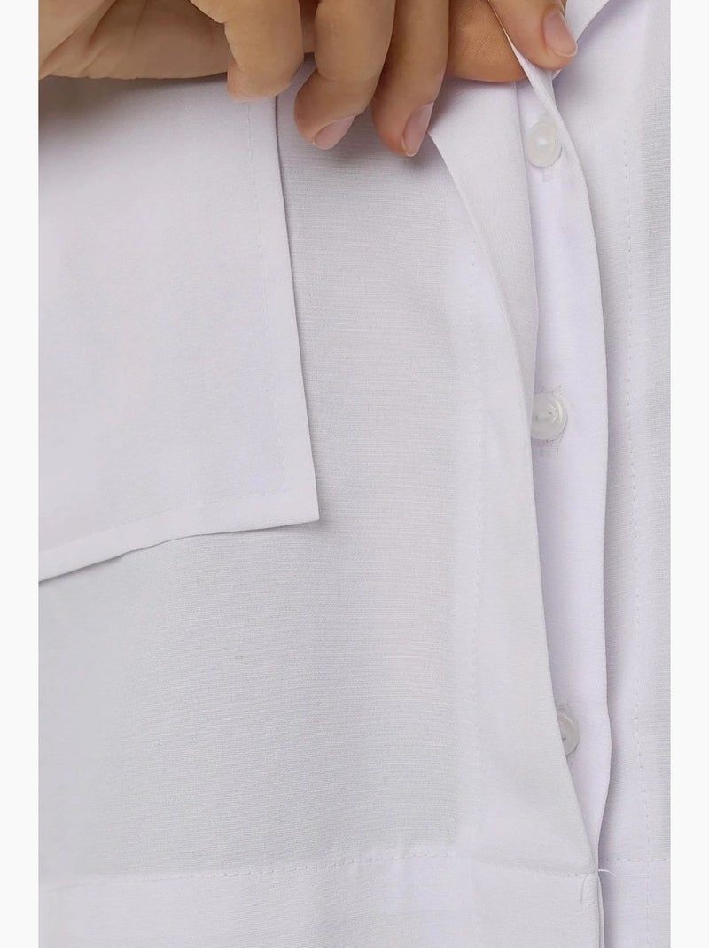 Chemise courte avec détail de poche hiccup Blanc - Kiabi