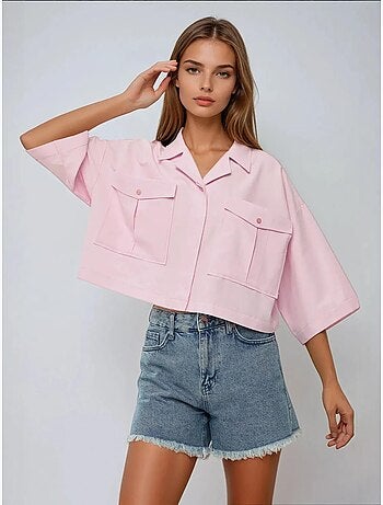 Chemise courte avec détail de poche