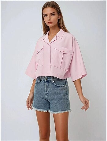 Chemise courte avec détail de poche