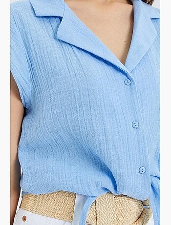 Chemise courte avec détail nœud mixray