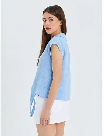 Chemise courte avec détail nœud mixray