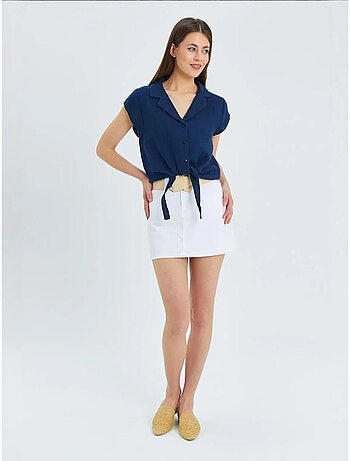 Chemise courte avec détail nœud mixray