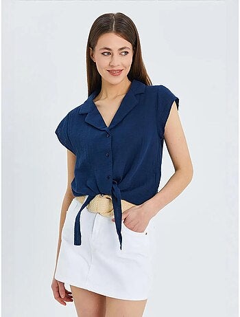 Chemise courte avec détail nœud mixray