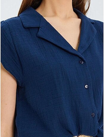 Chemise courte avec détail nœud mixray