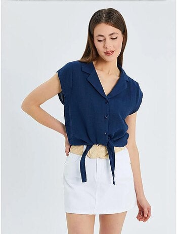 Chemise courte avec détail nœud mixray