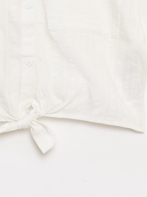 Chemise courte avec nœud - Kiabi