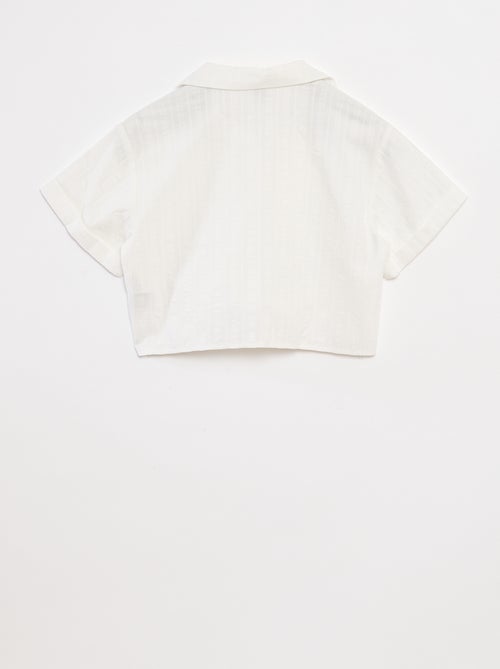Chemise courte avec nœud - Kiabi