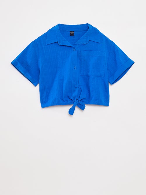Chemise courte avec nœud - Kiabi