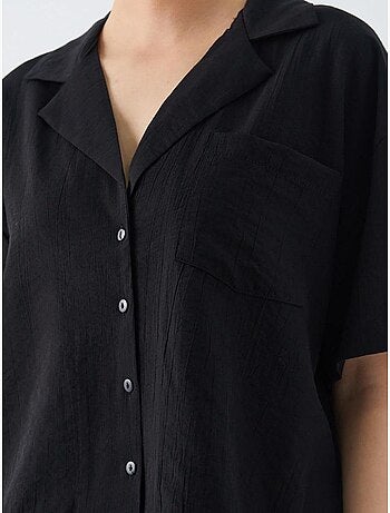 Chemise courte boutonnée coupe ample avec poche mixray