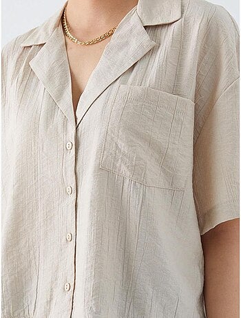 Chemise courte boutonnée coupe ample avec poche mixray