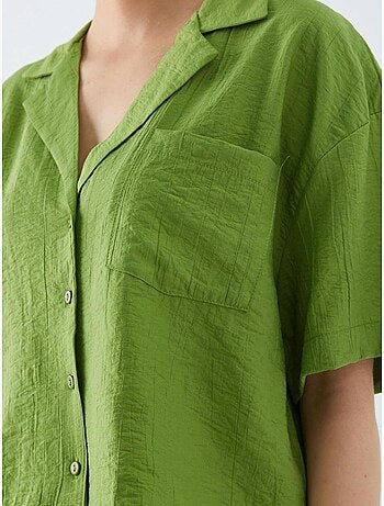 Chemise courte boutonnée coupe ample avec poche mixray