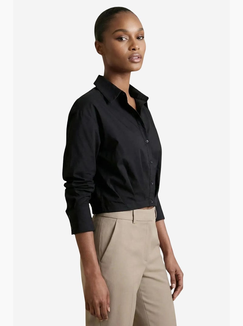 Chemise courte boutonnée décontractée my fashion Noir - Kiabi