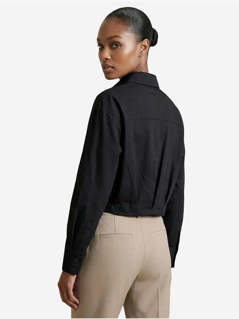 Chemise courte boutonnée décontractée my fashion Noir - Kiabi