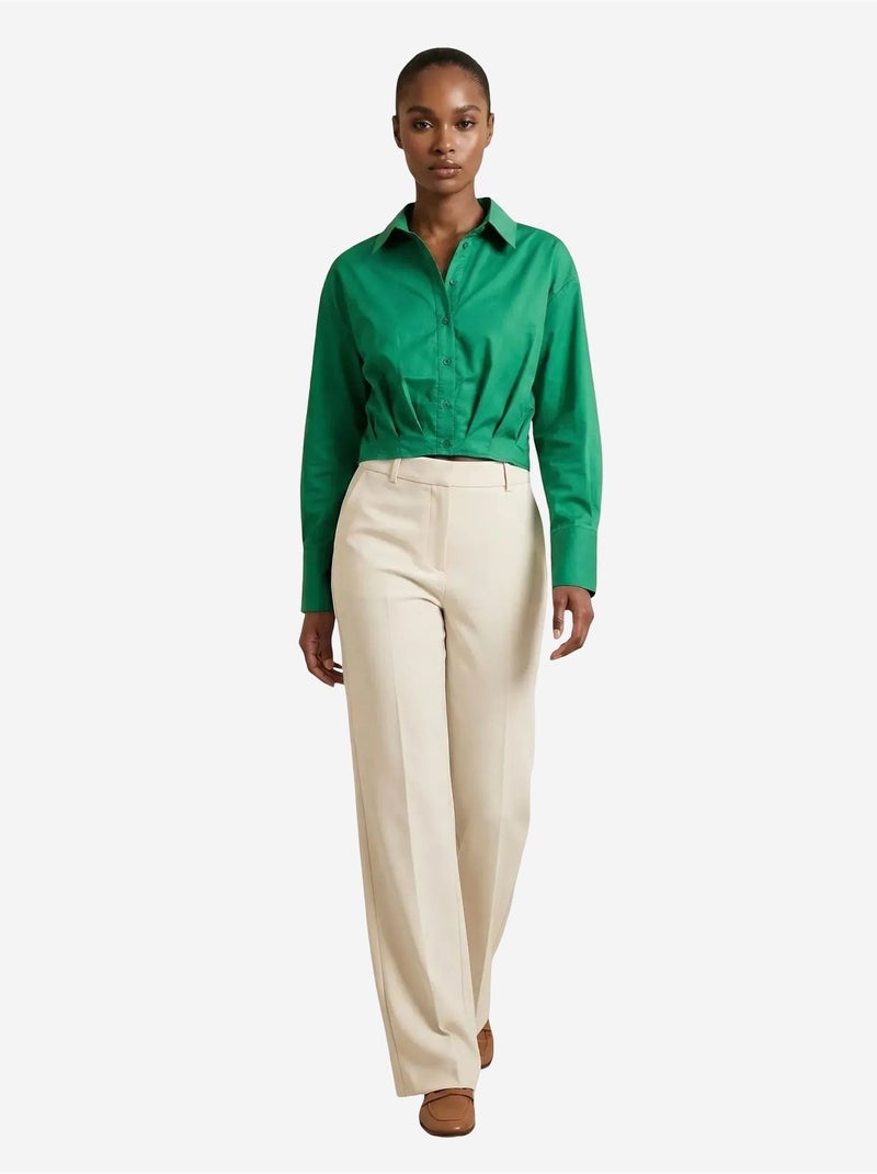 Chemise courte boutonnée décontractée my fashion Vert foncé - Kiabi