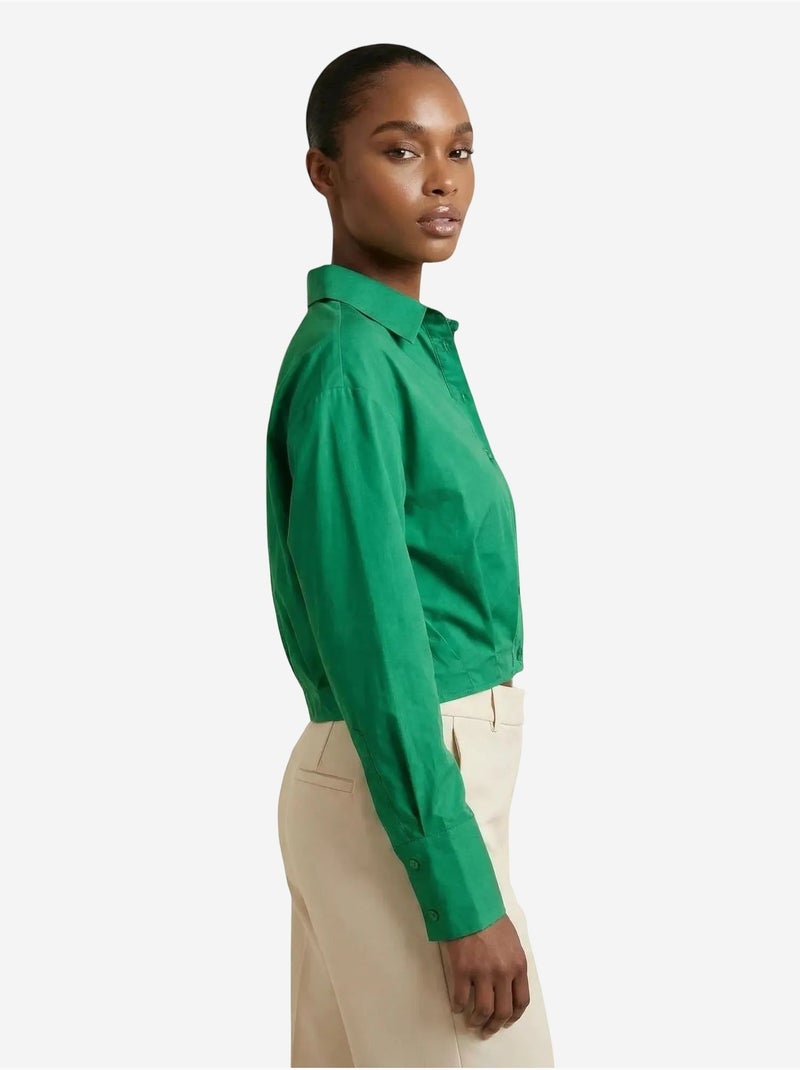 Chemise courte boutonnée décontractée my fashion Vert foncé - Kiabi