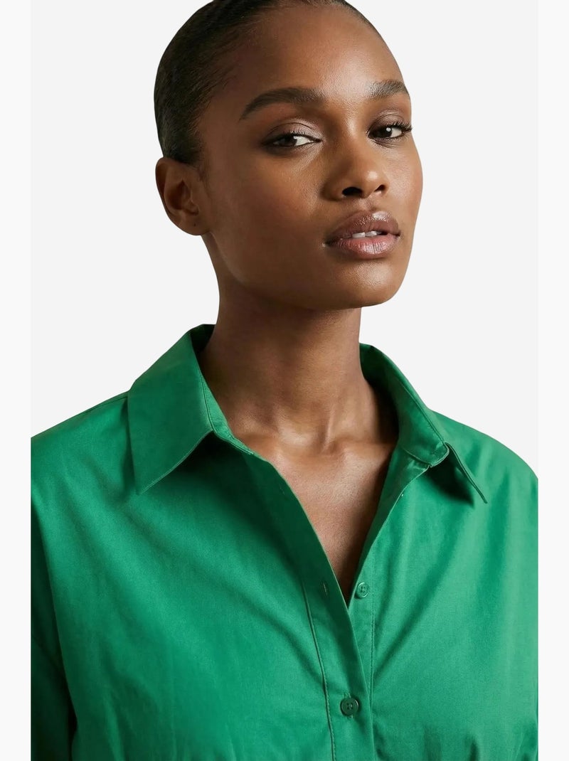 Chemise courte boutonnée décontractée my fashion Vert foncé - Kiabi
