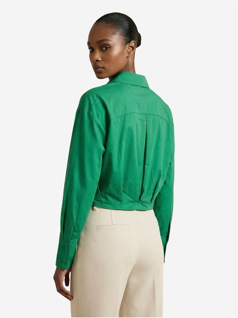 Chemise courte boutonnée décontractée my fashion Vert foncé - Kiabi