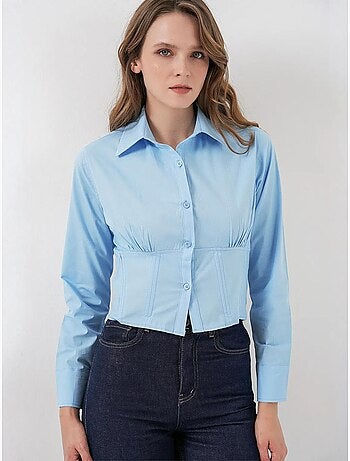 Chemise courte boutonnée en popeline ajustée bdart