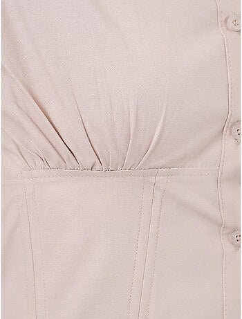 Chemise courte boutonnée en popeline ajustée bdart
