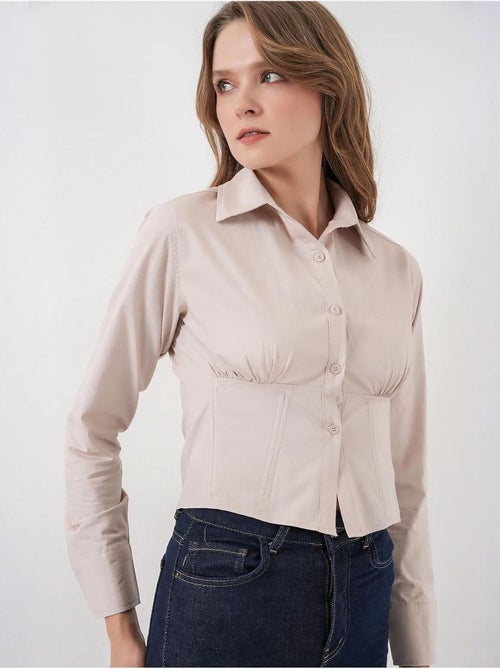 Chemise courte boutonnée en popeline ajustée bdart - Kiabi Chemise courte boutonnée en popeline ajustée bdart - Kiabi