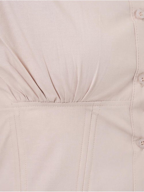 Chemise courte boutonnée en popeline ajustée bdart - Kiabi Chemise courte boutonnée en popeline ajustée bdart - Kiabi
