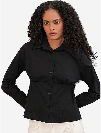 Chemise courte boutonnée en popeline ajustée bdart