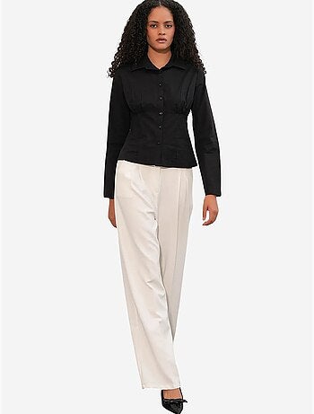 Chemise courte boutonnée en popeline ajustée bdart