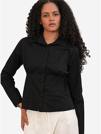 Chemise courte boutonnée en popeline ajustée bdart
