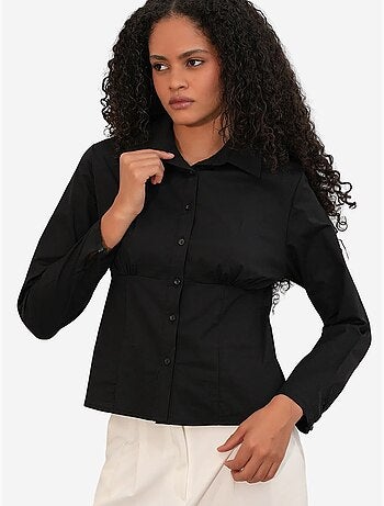 Chemise courte boutonnée en popeline ajustée bdart