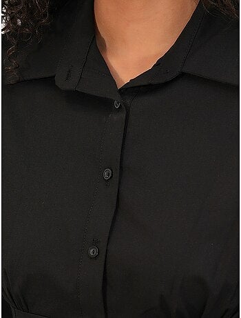 Chemise courte boutonnée en popeline ajustée bdart