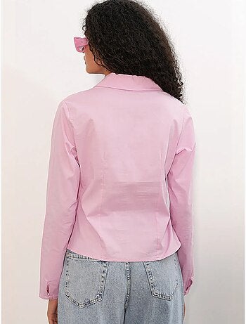 Chemise courte boutonnée en popeline ajustée bdart
