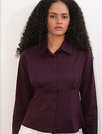 Chemise courte boutonnée en popeline ajustée bdart