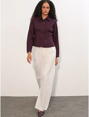 Chemise courte boutonnée en popeline ajustée bdart