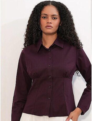 Chemise courte boutonnée en popeline ajustée bdart