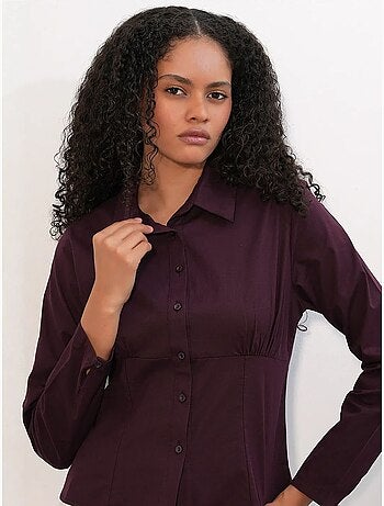 Chemise courte boutonnée en popeline ajustée bdart