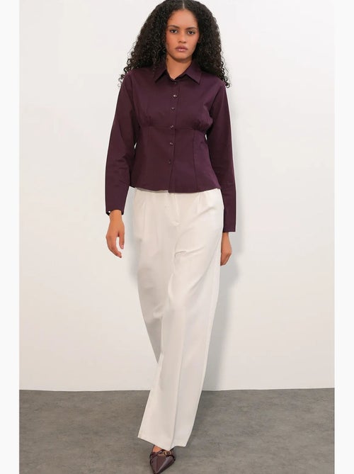 Chemise courte boutonnée en popeline ajustée bdart - Kiabi Chemise courte boutonnée en popeline ajustée bdart - Kiabi