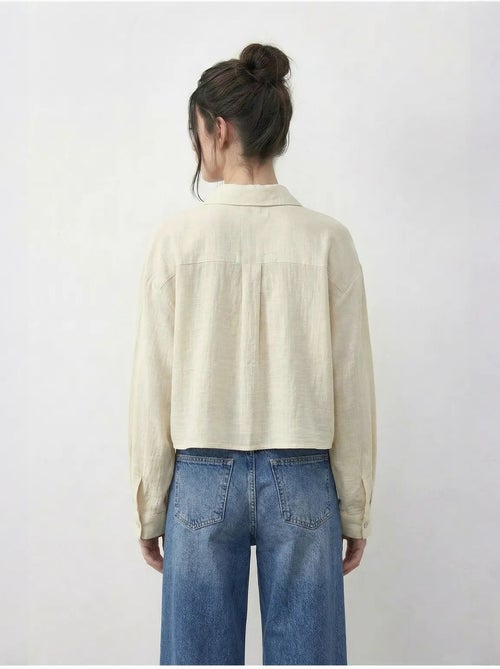 Chemise courte brodée avec fermeture boutonnée lucci - Kiabi Chemise courte brodée avec fermeture boutonnée lucci - Kiabi