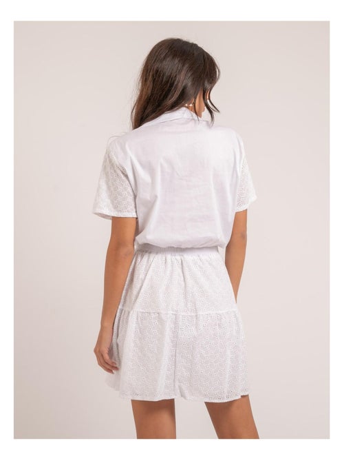 Chemise courte broderies anglaises ORNELLE - Kiabi