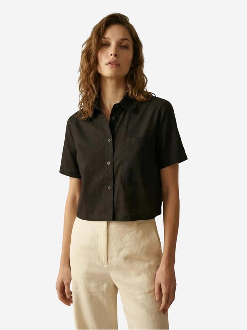Chemise courte en coton à manches courtes avec poche my fashion - Kiabi Chemise courte en coton à manches courtes avec poche my fashion - Kiabi