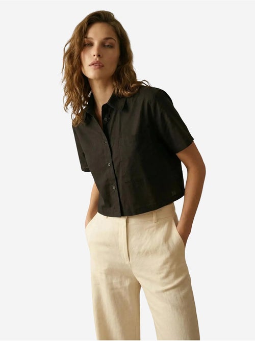 Chemise courte en coton à manches courtes avec poche my fashion - Kiabi Chemise courte en coton à manches courtes avec poche my fashion - Kiabi