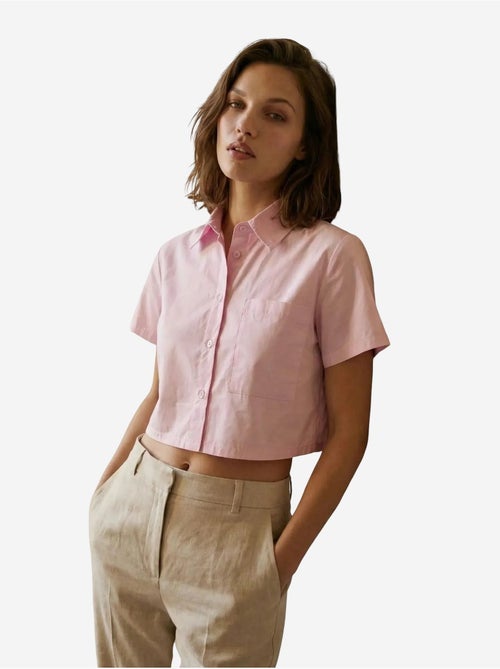 Chemise courte en coton à manches courtes avec poche my fashion - Kiabi Chemise courte en coton à manches courtes avec poche my fashion - Kiabi