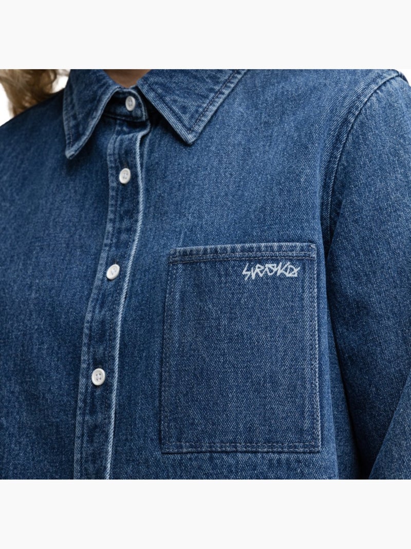 Chemise courte en denim femme femme nimes-w Bleu - Kiabi