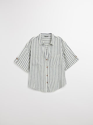 Chemise courte en lin MO Fashion