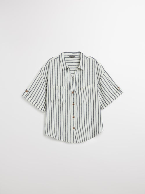 Chemise courte en lin MO Fashion - Kiabi